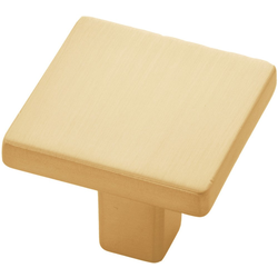 1-5/16 Inch Length Emerge Square Cabinet Knob, Brushed Golden Brass
