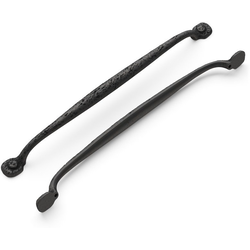 Refined Rustic Pull 12 inch Center to Center Black Iron