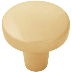 1-5/16 Inch Diameter Emerge Round Cabinet Knob, Brushed Golden Brass