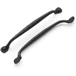 Refined Rustic Pull 8-13/16 inch Center to Center Black Iron