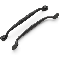 Refined Rustic Pull 7-9/16 inch Center to Center Black Iron