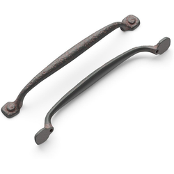 Refined Rustic Pull 7-9/16 inch Center to Center Rustic Iron