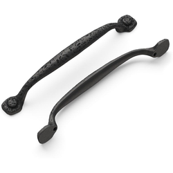 Refined Rustic Pull 6-5/16 inch Center to Center Black Iron