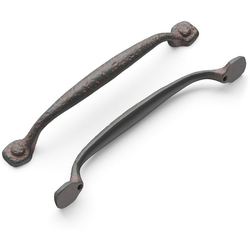 Refined Rustic Pull 6-5/16 inch Center to Center Rustic Iron