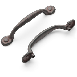 Refined Rustic 3-3/4 Inch Center to Center Rustic Iron Cabinet Pull