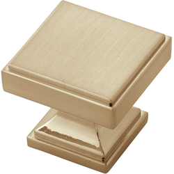 1-3/8 Inch Length Brownstone Square Cabinet Knob, Champagne Bronze