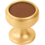 Brushed Golden Brass with Brown Leather