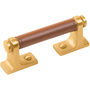 Brushed Golden Brass with Brown Leather