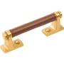 Brushed Golden Brass with Brown Leather