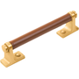 Brushed Golden Brass with Brown Leather