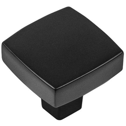 1-1/4 Inch Length Coventry Square Cabinet Knob, Matte Black