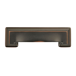 Studio 3-3/4 Inch Center to Center Oil Rubbed Bronze Highlighted Cabinet Pull