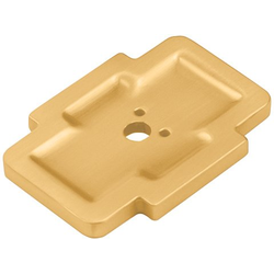 1-3/4 Inch Length Coventry Knob Backplate, Brushed Golden Brass