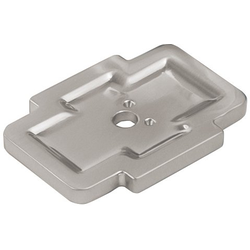 1-3/4 Inch Length Coventry Knob Backplate, Satin Nickel