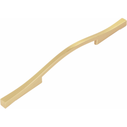 5-1/16 Inch (128mm) &amp; 6-5/16 Inch (160mm) Center to Center Emerge Pull, Brushed Golden Brass