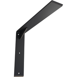 2-1/2 Inch Width x 16 Inch Depth x 12 Inch Height Countertop Support Steel Heavy Duty Bracket with Gusset, Powder Coated Black