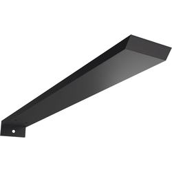 2-1/2 Inch Width x 20 Inch Depth x 1-1/2 Inch Height Hidden Floating Steel Heavy Duty Bracket with Flange, Powder Coated Black