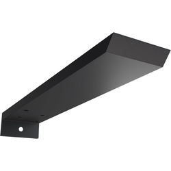 2-1/2 Inch Width x 12 Inch Depth x 1-1/2 Inch Height Hidden Floating Steel Heavy Duty Bracket with Flange, Powder Coated Black