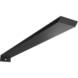 2-1/2 Inch Width x 22 Inch Depth x 1-1/2 Inch Height Hidden Floating Steel Heavy Duty Bracket with Flange, Powder Coated Black