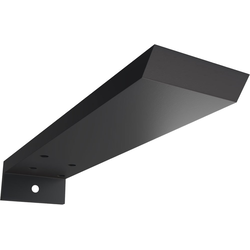 2-1/2 Inch Width x 10 Inch Depth x 1-1/2 Inch Height Hidden Floating Steel Heavy Duty Bracket with Flange, Powder Coated Black