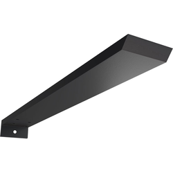 2-1/2 Inch Width x 18 Inch Depth x 1-1/2 Inch Height Hidden Floating Steel Heavy Duty Bracket with Flange, Powder Coated Black