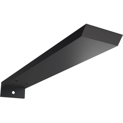 2-1/2 Inch Width x 14 Inch Depth x 1-1/2 Inch Height Hidden Floating Steel Heavy Duty Bracket with Flange, Powder Coated Black