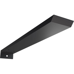 2-1/2 Inch Width x 16 Inch Depth x 1-1/2 Inch Height Hidden Floating Steel Heavy Duty Bracket with Flange, Powder Coated Black
