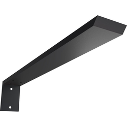 2-1/2 Inch Width x 20 Inch Depth x 4 Inch Height Hidden Support Steel Heavy Duty Bracket with Black Plate, Powder Coated Black