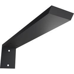 2-1/2 Inch Width x 14 Inch Depth x 4 Inch Height Hidden Support Steel Heavy Duty Bracket with Black Plate, Powder Coated Black