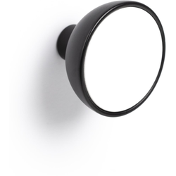 1-49/64 Inch (45 mm) Diameter Black + Wood Cabinet Knob, Matte Black + White