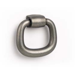 1-37/64 Inch (40 mm) Diameter Drop Ring Pull Cabinet Knob, Pewter