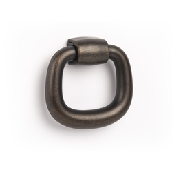 1-37/64 Inch (40 mm) Diameter Drop Ring Pull Cabinet Knob, Antique Brass