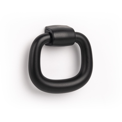 1-37/64 Inch (40 mm) Diameter Drop Ring Pull Cabinet Knob, Matte Black