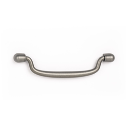 5-3/64 Inch (128 mm) Center to Center Drop Ring Pull Cabinet Handle, Pewter