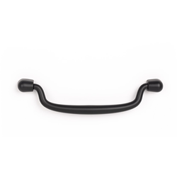 5-3/64 Inch (128 mm) Center to Center Drop Ring Pull Cabinet Handle, Matte Black