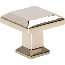 Sweetbriar Lane 1 1/4 Inch Diameter Square Knob, Polished Nickel