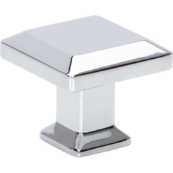 Sweetbriar Lane 1 1/4 Inch Diameter Square Knob, Polished Chrome