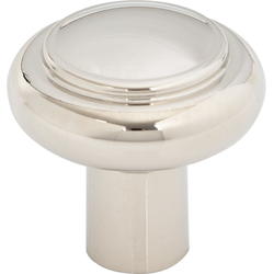 1-1/4 Inch Diameter Clarence Cabinet Knob, Polished Nickel