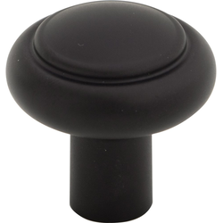 1-1/4 Inch Diameter Clarence Cabinet Knob, Flat Black