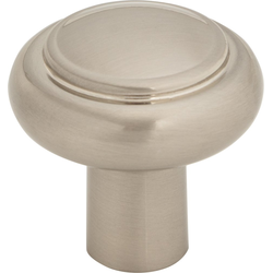 1-1/4 Inch Diameter Clarence Cabinet Knob, Brushed Satin Nickel