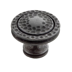 Mountain Lodge 1-3/8 Inch Diameter Black Iron Cabinet Knob