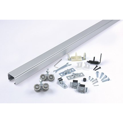 48 Inch Length SLAL-250-PD Series Pocket Sliding Door Track w/Hardware, Aluminum