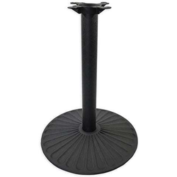 17 Inch Sun Base x 28-1/4 Inch Table Height 3100 Series 3 Inch Round Column Table Base, Black Matte Cast Iron