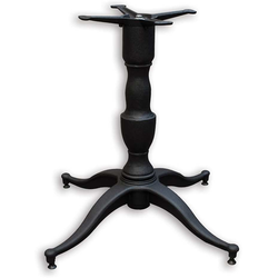 32 x 32 Inch Decorative 4 Legs Base x 28 Inch Table Height 1000 Series 4 Inch Column Table Base, Black Matte Cast Iron