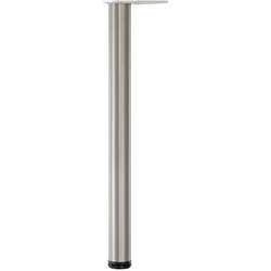 2-3/8 Inch (60 mm) Diameter x 43-1/2 Inch (1098.5mm) Bar Height Hamburg Table Leg Single Leg, Brushed Steel