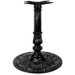24 Inch Base x 28-3/8 Inch Table Height Ornamental Line Table Base, Black Semi-Gloss