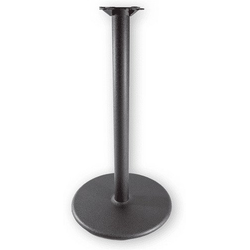 22 Inch Round Base x 40-1/4 Inch Bar Height 3300 Series 4 Inch Round Column Table Base, Black Matte Cast Iron
