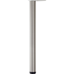 2-3/8 Inch (60 mm) Diameter x 34-1/4 Inch (870mm) Counter Height Hamburg Table Leg Single, Brushed Steel