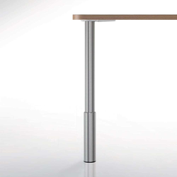  PMI Adjustable Counter Height Studio Table Leg (1), 36" to 43" Height Range x 2" Diameter, Brushed Steel