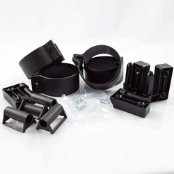 Modesty Panel Clips for 2-3/8 Inch Table Legs, Kit Includes 4 connectors, 4 belts, 4 hinges, and 4 screws
